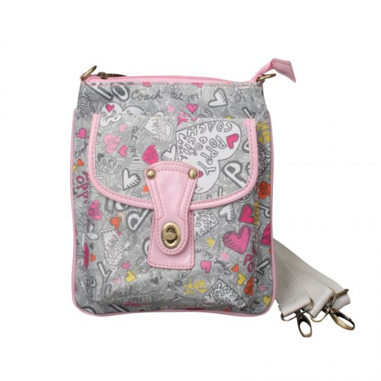 Coach Fashion Turnlock Signature Small Grey Pink Crossbody Bags EOQ | Women